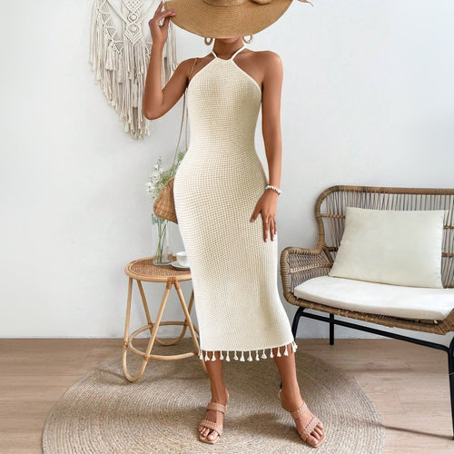 Damen Strickkleid mit halsnahen Trägern Drune