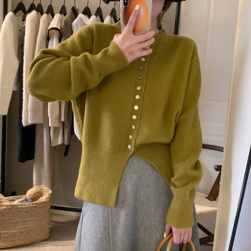 Damen modische Strickjacke mit Knopfdetails und lässigem Schnitt Drune