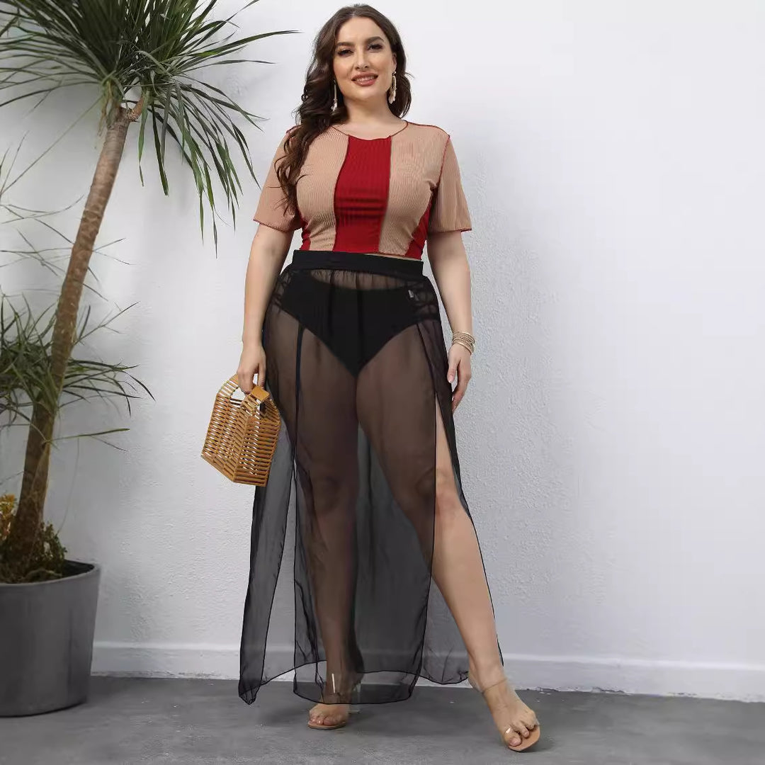 Damen transparenter Maxirock Drune