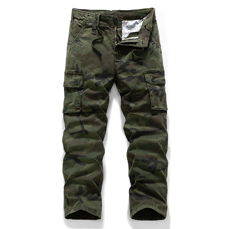 Herren Cargohose im Military‑Look mit Mehrfachtaschen, Kordelzugbund und verstärkten Kniepartien Drune
