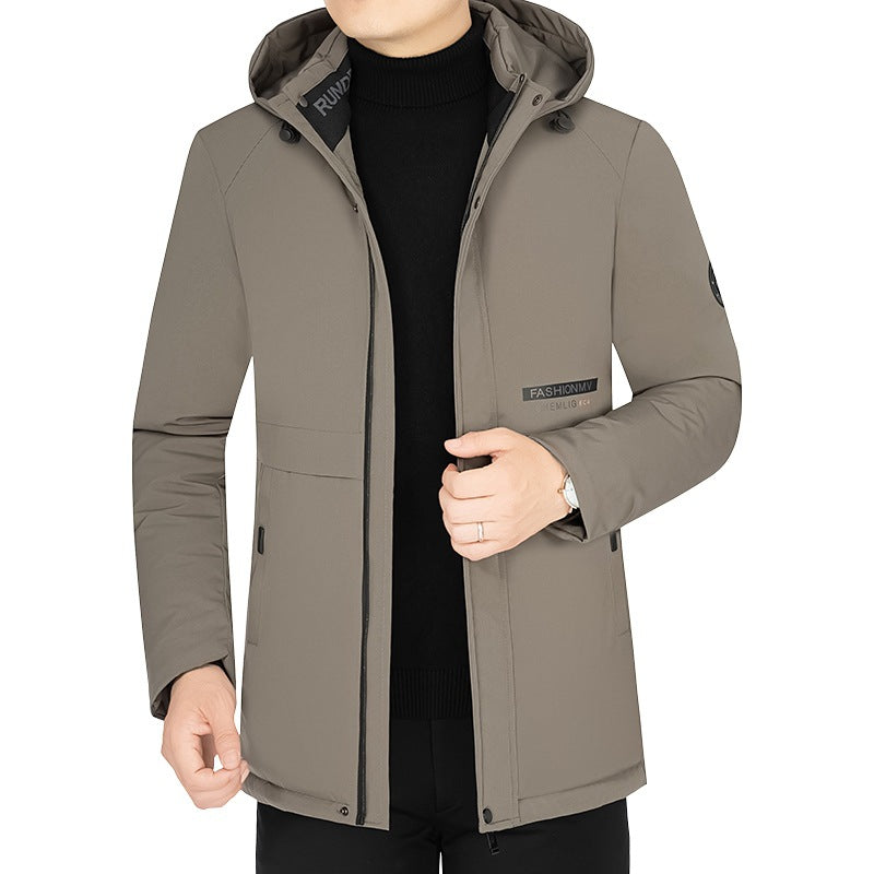 Herren Thermo-Winterkurzmantel mit luxuriösem Kunstfell-Innenfutter und Stehkragen Drune