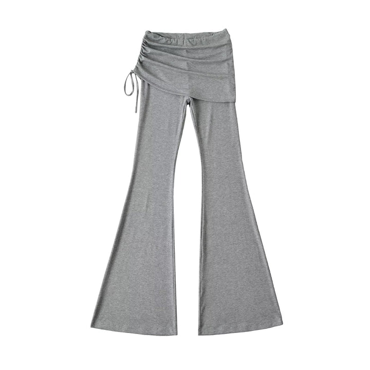 Damen Schlaghose mit integrierter Mini‑Rock‑Überlage und Kordelzug Drune