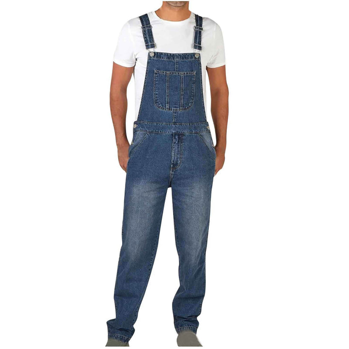 Herren Jeans Latzhose mit Taschen und verstellbaren Trägern