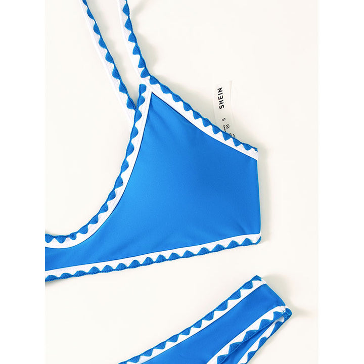 Damen Bikini-Set mit lässigem Schnitt und kontrastierenden Kanten Drune