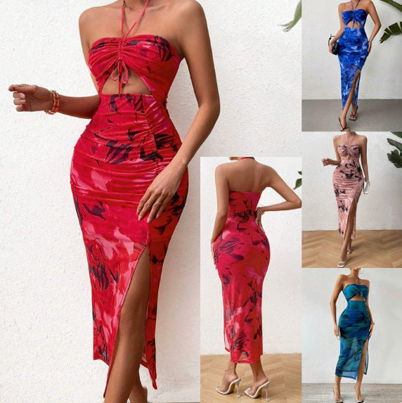 Damen Midikleid mit Cut-Outs, Neckholder und seitlichem Beinschlitz Drune