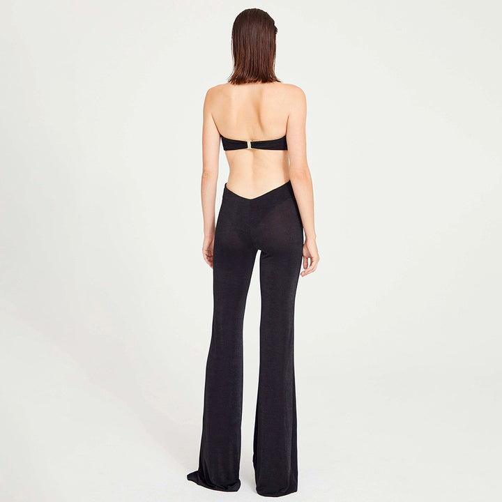 Damen Modischer Jumpsuit mit tiefem Ausschnitt und dekorativem Detail Drune