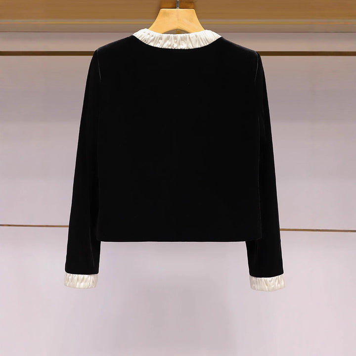 Damen Kurzjacke mit eleganter Rüsche Drune