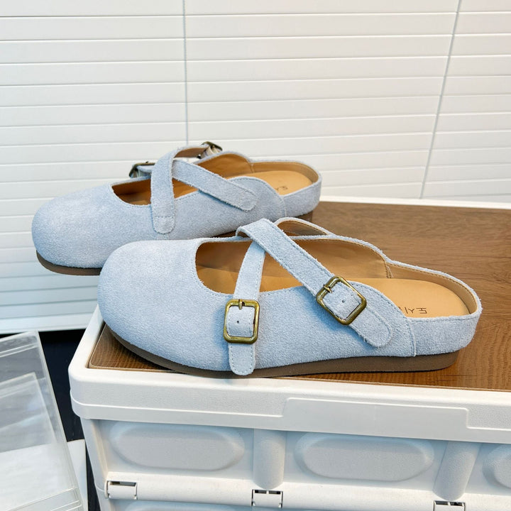 Damen Clogs mit elegantem Kreuzriemen und rutschfester Sohle Drune