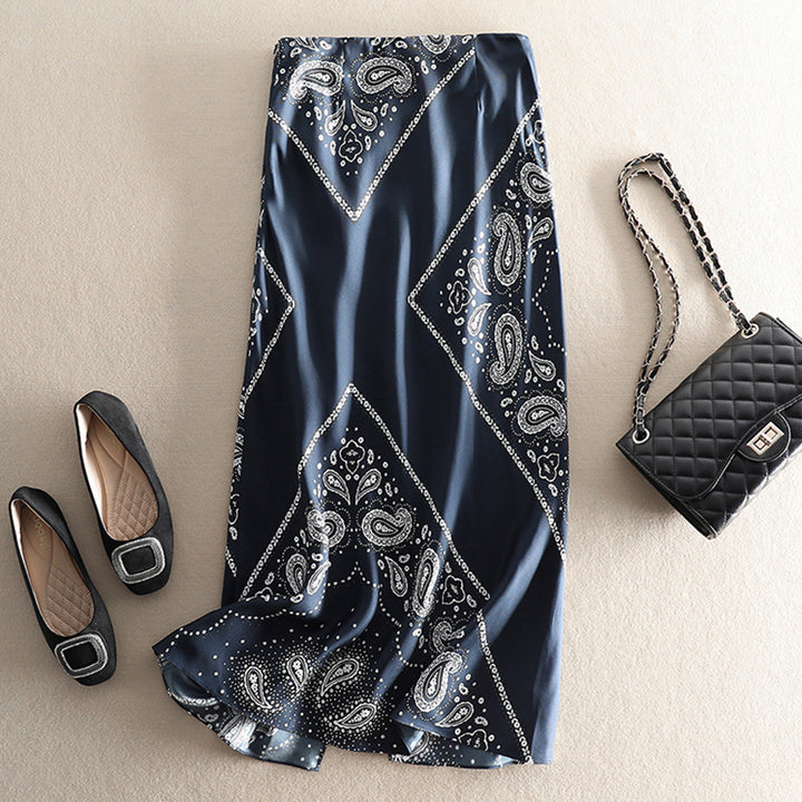 Damen Eleganter langer Rock mit Paisleymuster Drune