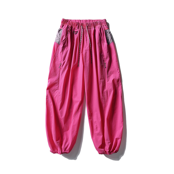 Herren Balloon-Silhouette Ripstop-Freizeit-Hose mit elastischem Tunnelzugbund, Zip-Taschen und D-Ring Drune