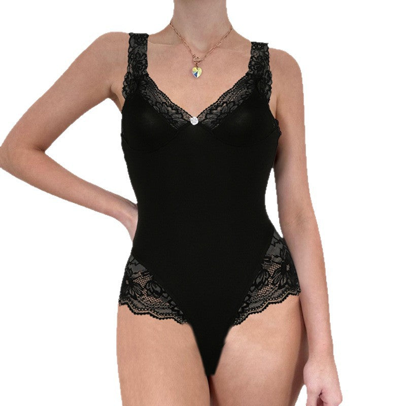 Damen Body mit eleganter Spitzenverzierung und komfortablem Schnitt Drune