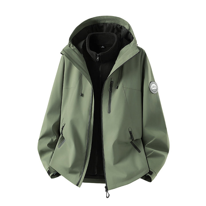 Herren dreiteilige Softshell-Outdoorjacke mit abnehmbarem Fleecefutter und Kapuze Drune