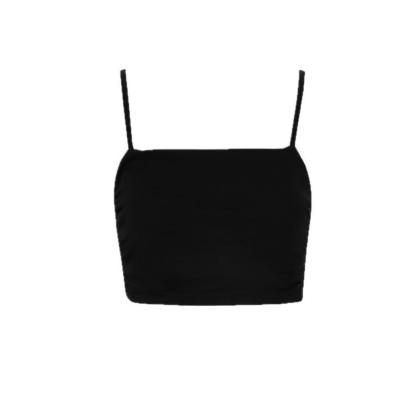Damen Spaghetti-Träger Top mit feiner Raffung und elastischem Material Drune