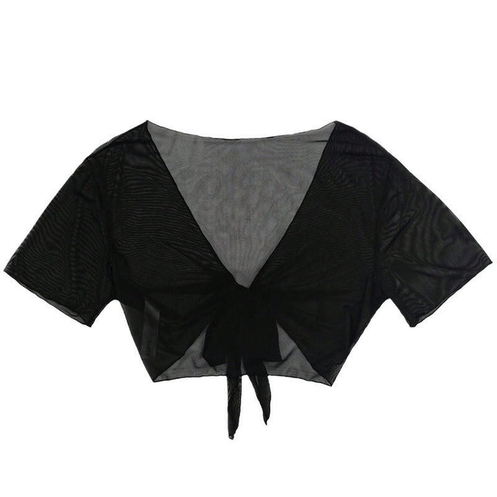 Damen Transparente Kurzarm Bluse Drune
