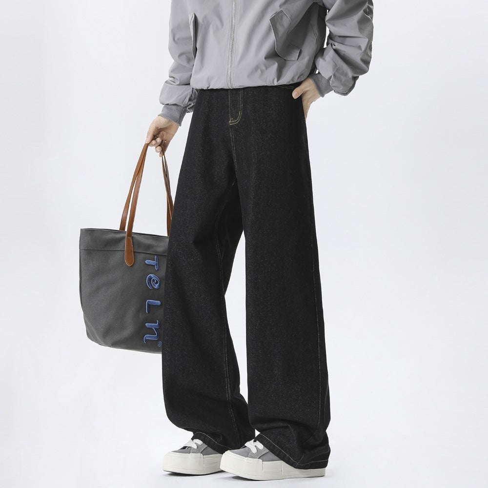 Herren Baggy-Jeans im Ultraweiten Denim-Schnitt mit hoher Leibhöhe & Deep‑Cuff-Optik Drune