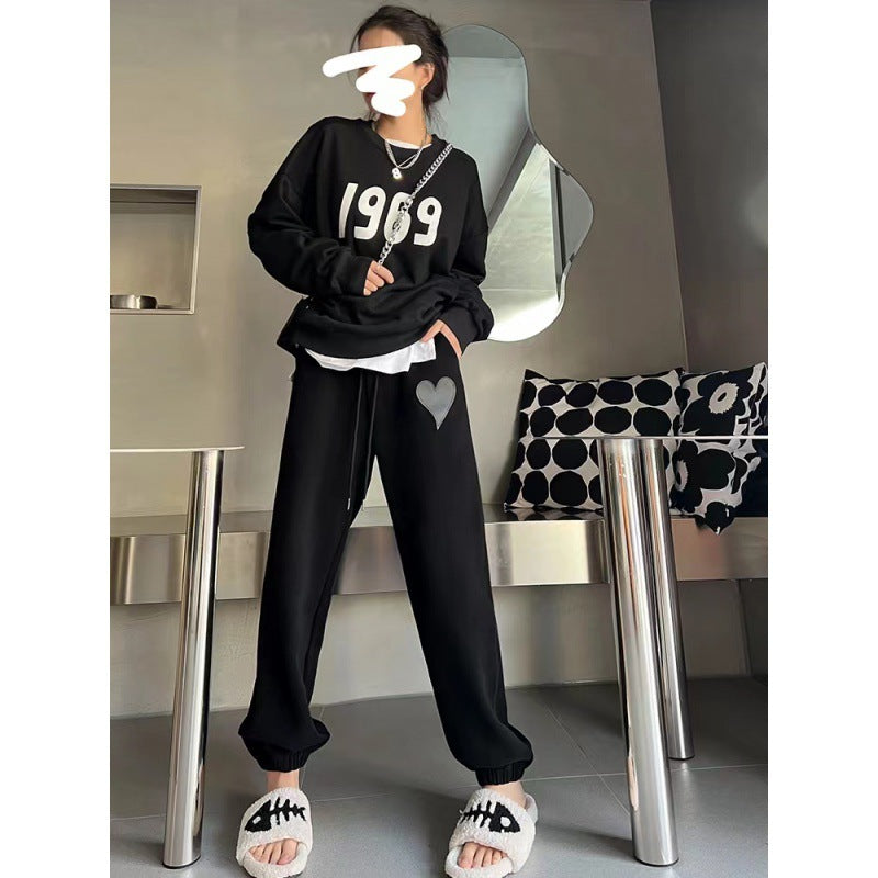 Damen Lässiger Sweatshirt und Jogginghose Set Drune
