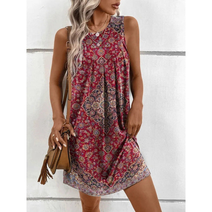 Damen Schmuckes Sommerkleid mit floralem Muster und weich fließendem Stoff Drune