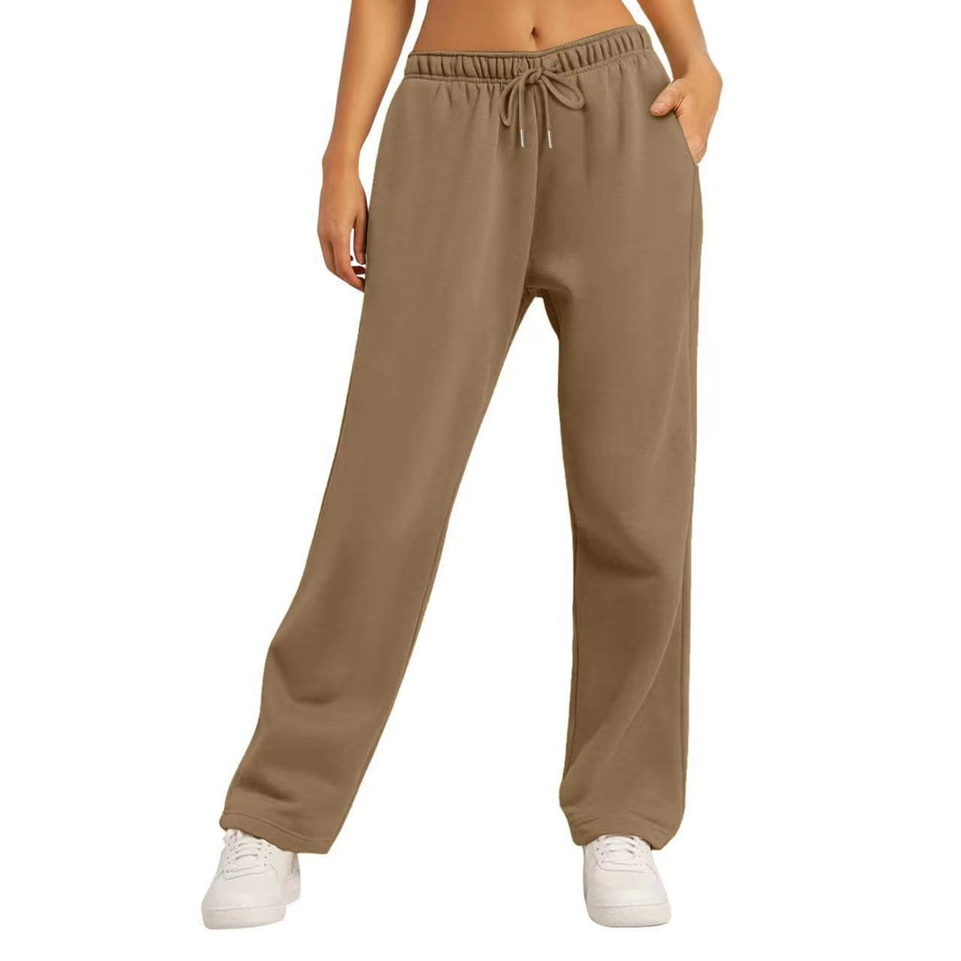 Damen nan extraweiche Relax-Hose mit hohem Komfortbund Kordelzug und geradem Bein Drune