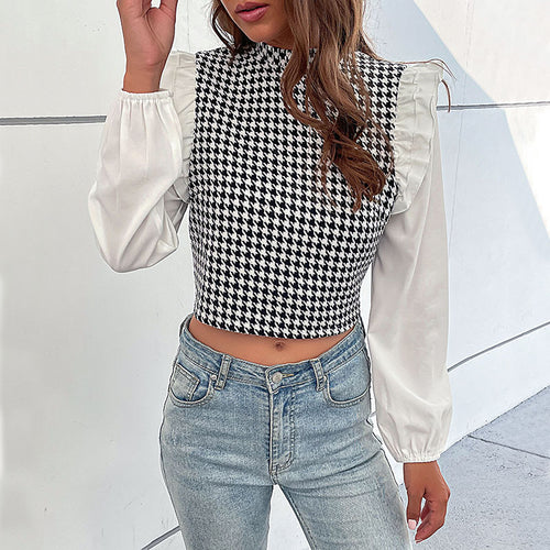 Damen Modisches Bustier-Oberteil mit Puffärmeln Drune