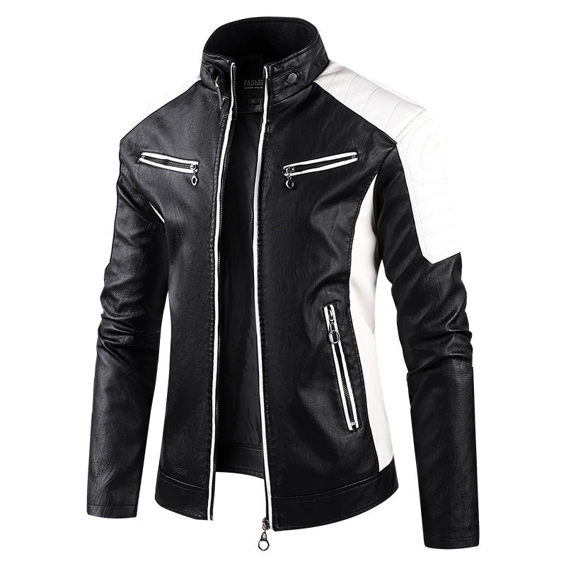Herren Modische Bikerjacke aus Kunstleder Drune