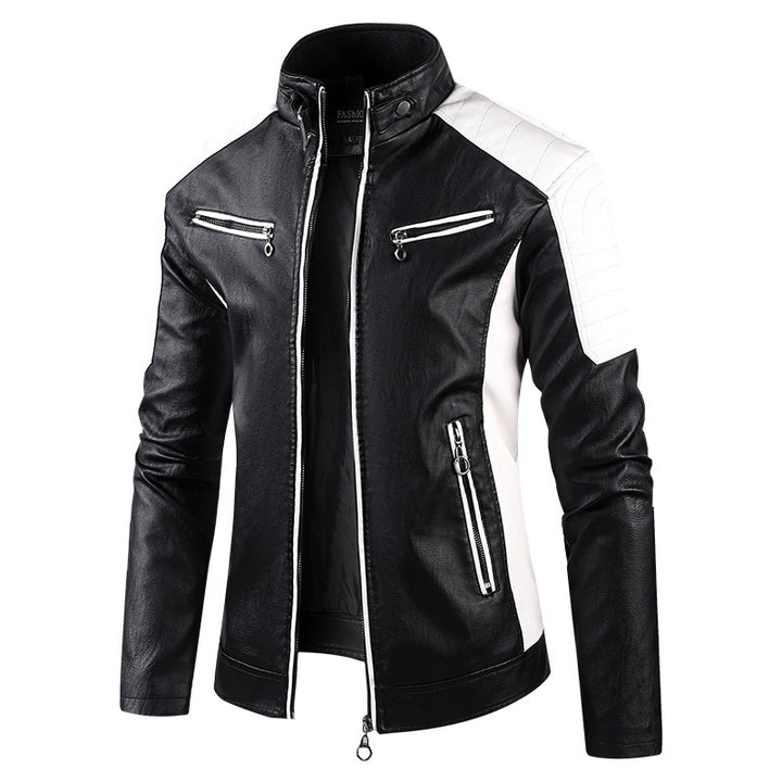 Herren Modische Bikerjacke aus Kunstleder Drune