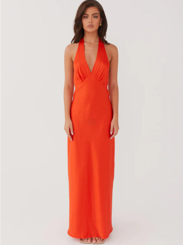 Damen Elegantes Wickelkleid mit V-Ausschnitt und schmalem, fließendem Schnitt Drune