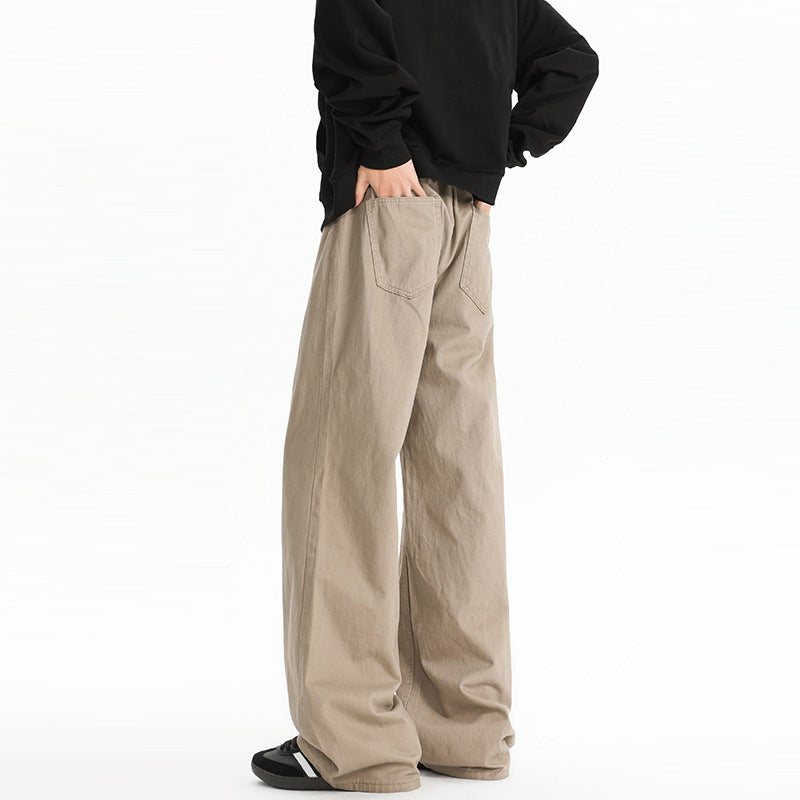 Herren weite, hochtaillierte Baumwollhose mit relaxed Fit Drune