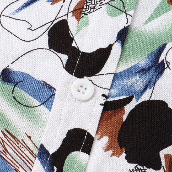Herren Kurzarmhemd im kreativen Aquarell-Design Drune