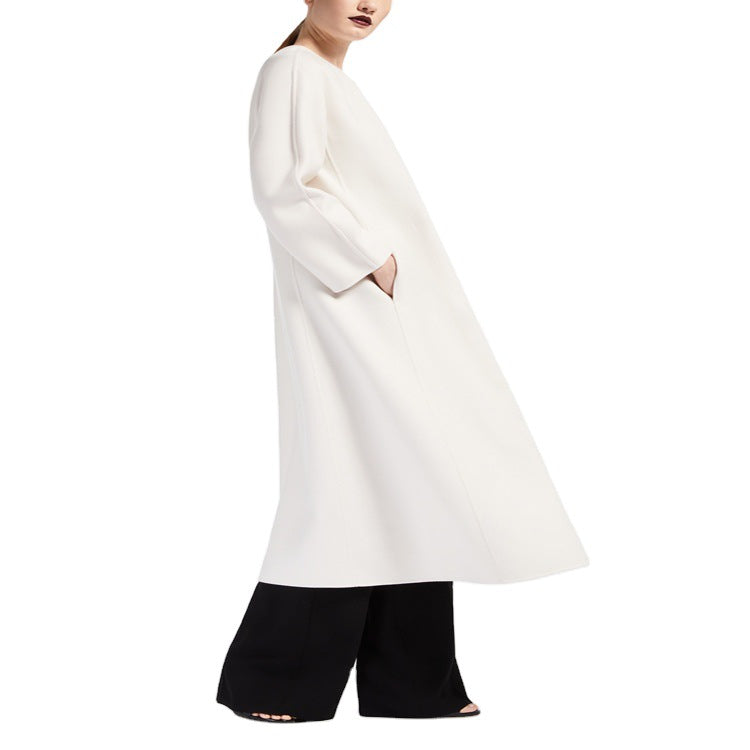 Damen Oversize-Mantel mit Rundhals und verdeckter Knopfleiste Drune