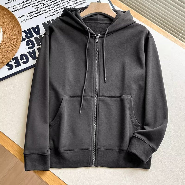 Damen sportlicher Zip-Hoodie mit praktischen Kängurutaschen Drune