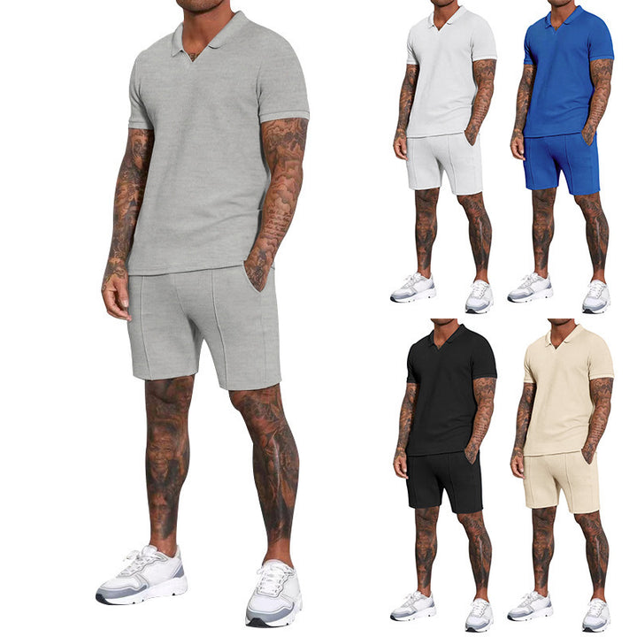 Herren Polo-Shirt und Shorts Set mit atmungsaktiver Struktur Drune