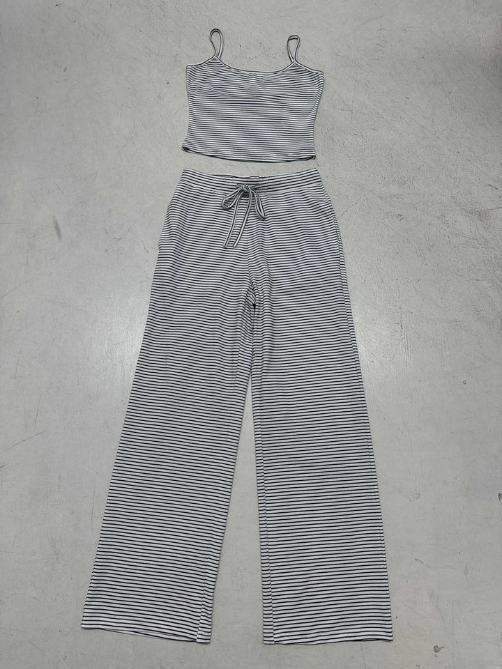 Damen lässiges Sport-Set aus hochwertigem Jersey mit durchgehendem Gummizug Drune