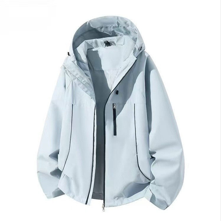 Herren Wasserdichte Kapuzen-Softshelljacke mit winddichtem Schnitt und Reißverschluss Drune