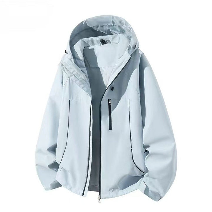 Herren Wasserdichte Kapuzen-Softshelljacke mit winddichtem Schnitt und Reißverschluss Drune