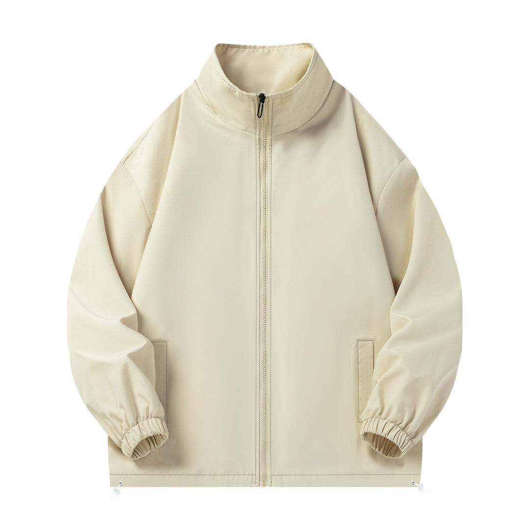 Unisex Leichte Windjacke mit hochabschließendem Stehkragen, Elastikbündchen & verstellbarem Kordelzugsaum Drune