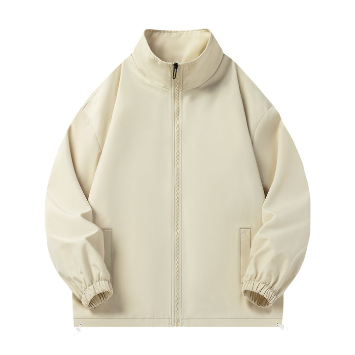 Unisex Leichte Windjacke mit hochabschließendem Stehkragen, Elastikbündchen & verstellbarem Kordelzugsaum Drune