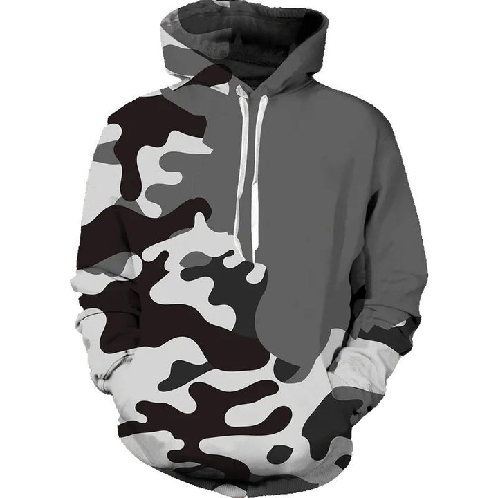 Damen Lässiger Kapuzenpullover mit Camouflage-Design Drune