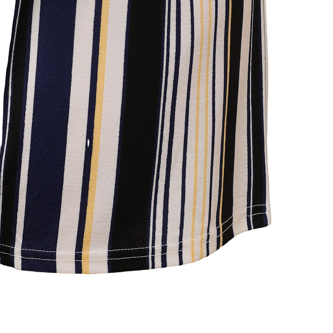 Damen gestreifte Sommer-Shorts mit elastischem Bund und Taillenknotenschnur Drune