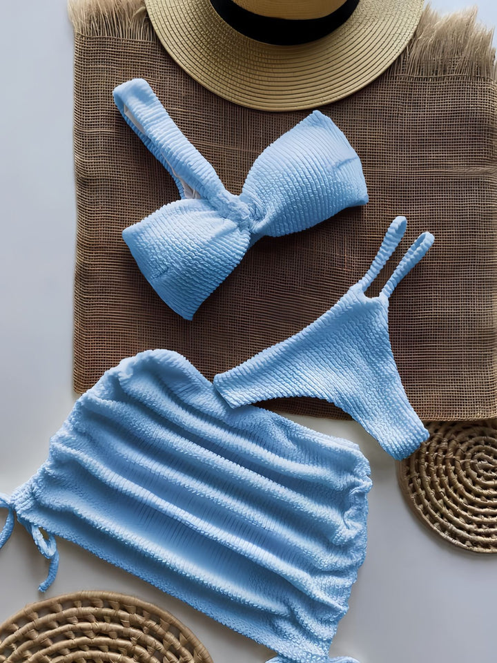 Damen Bandeau-Bikini-Set mit Raffungen Drune