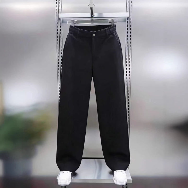 Herren Weite Chinohose mit hoher Taille und elastischem Rückbund Drune