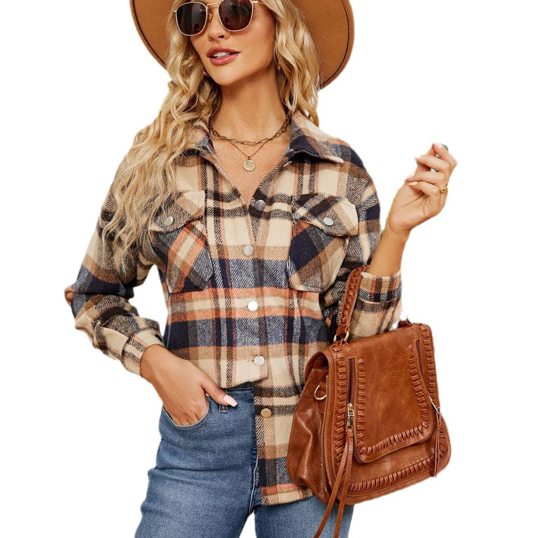 Damen Karo Overshirt aus weichem Flanell Drune