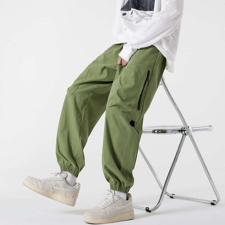 Herren Baggy-Tech-Cargo-Hose mit Ripstop‑Nylon, Knieabnähern & elastischem Bündchen Drune