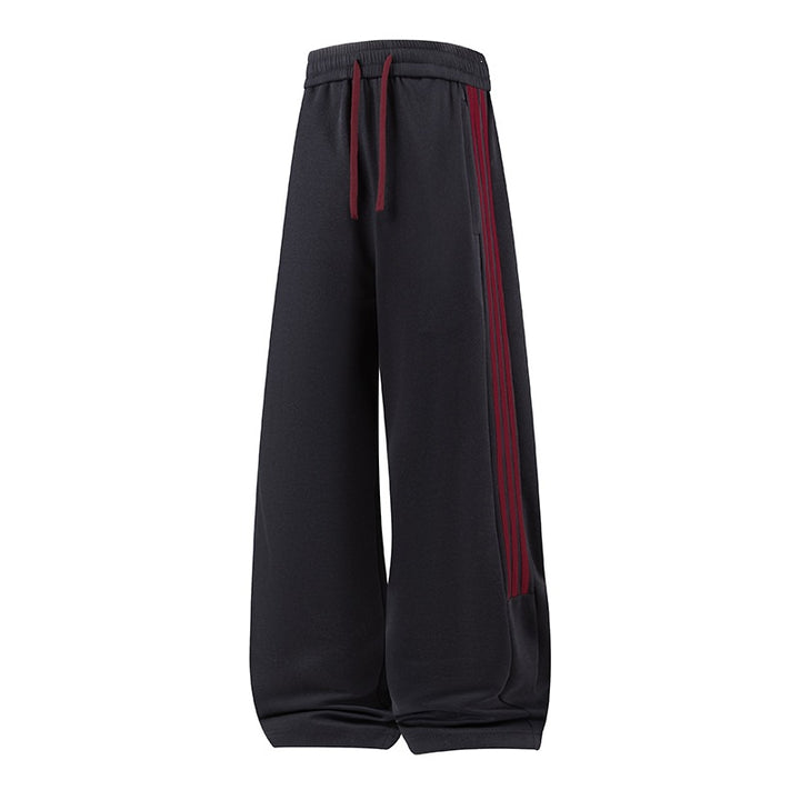 Damen Weite High-Waist Jogginghose mit markanten Seitenstreifen & Kordelzug Drune