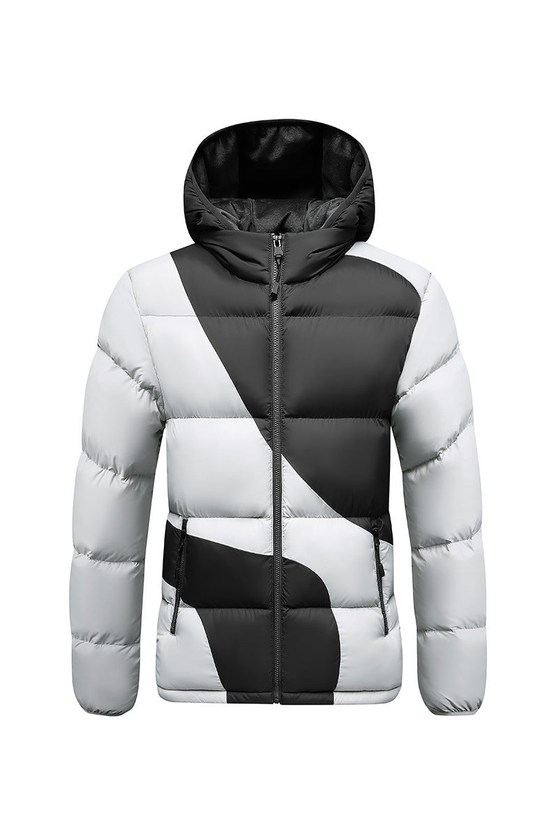 Herren Steppjacke mit kontrastreichen Paneelen, Kapuze und thermischer Synthetikfüllung Drune