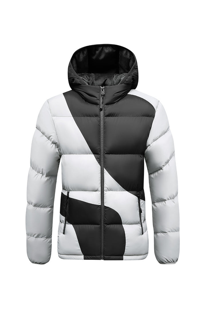 Herren Steppjacke mit kontrastreichen Paneelen, Kapuze und thermischer Synthetikfüllung Drune