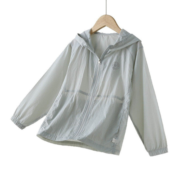 Unisex nan ultraleichte Kapuzen-Sommerjacke mit durchgehendem Reißverschluss und elastischen Bündchen  Drune