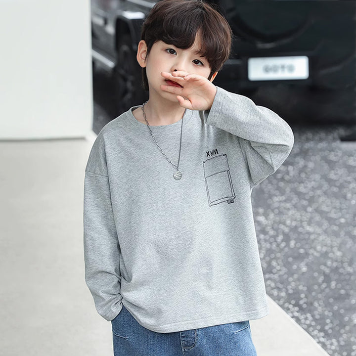 Unisex lässiges langärmliges T-Shirt mit kreativem Druck Drune
