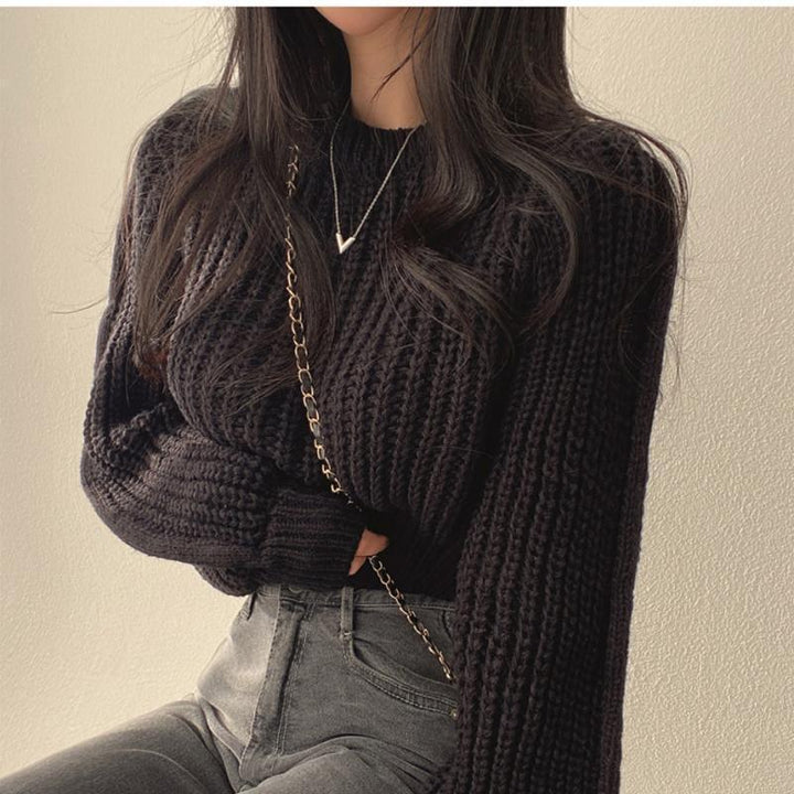 Damen Strickpullover mit weichem Material und modischem Rippenmuster Drune