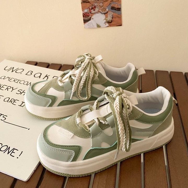 Damen Sportliche Plateau Sneakers mit einzigartigem Design und atmungsaktiver Oberflächenstruktur Drune