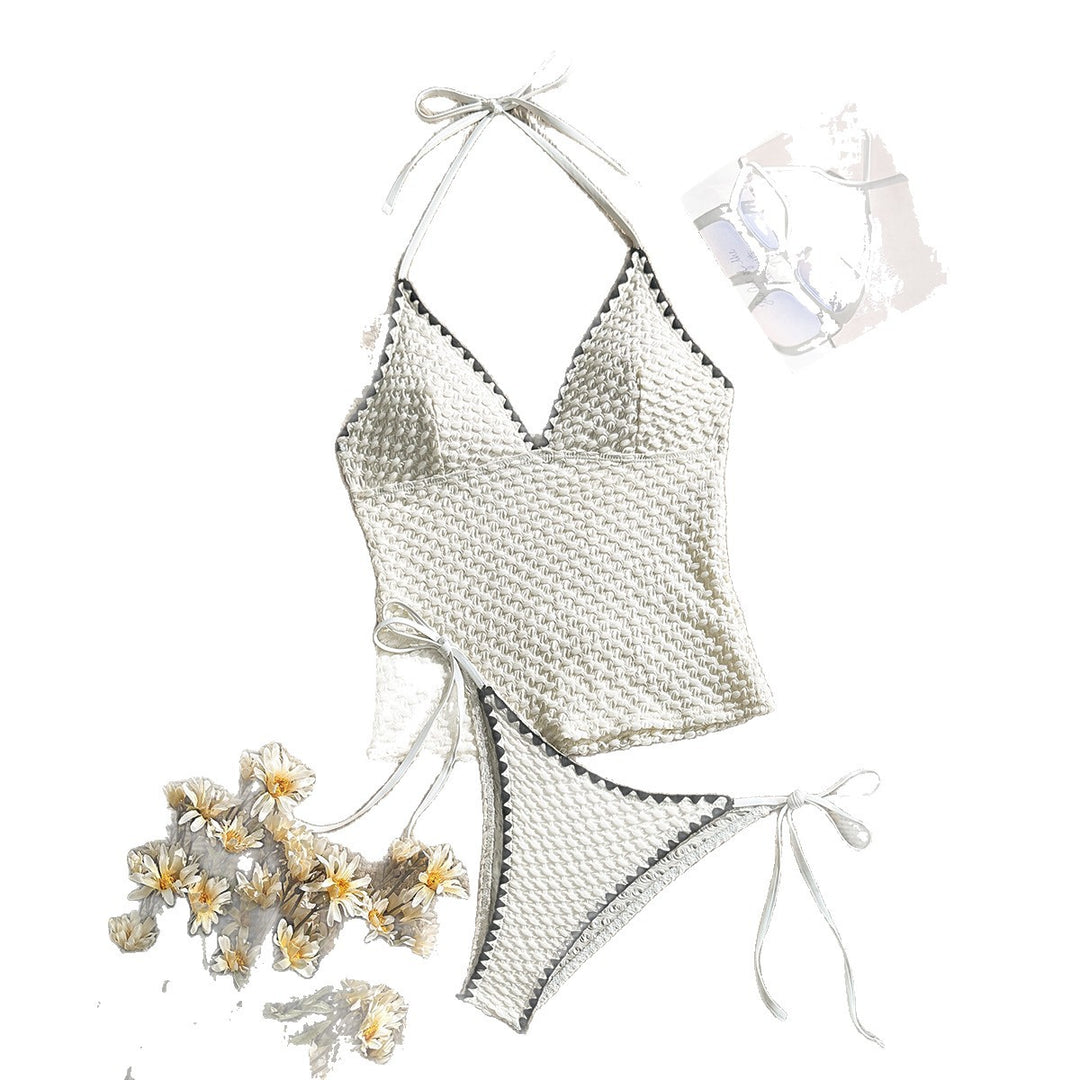 Damen Häkelbikini-Set mit modischem V-Ausschnitt Drune